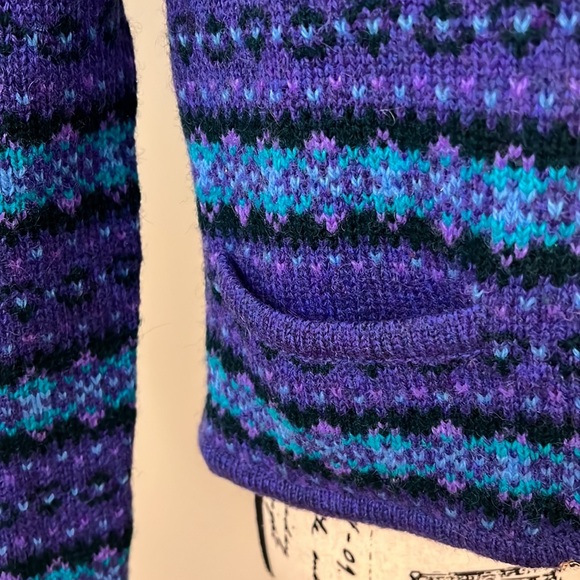 Braemar International Vintage Scottish Shetland 100% Wool Cardigan - XS - Picture 6 of 10